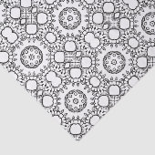 Zwart-wit mandala-framepatroon tissuepapier (Detail)