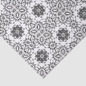 Zwart-wit mandala-framepatroon tissuepapier (Detail)