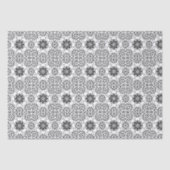 Zwart-wit mandala-framepatroon tissuepapier (Voorkant)