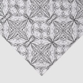 Zwart-wit mandala-framepatroon tissuepapier (Detail)