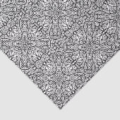 Zwart-wit mandala-framepatroon tissuepapier (Detail)