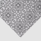 Zwart-wit mandala-framepatroon tissuepapier (Detail)
