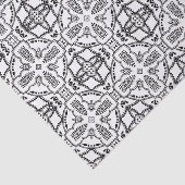 Zwart-wit mandala-framepatroon tissuepapier (Detail)