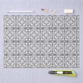 Zwart-wit mandala-framepatroon tissuepapier (Craft)