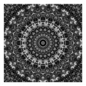 Zwart-wit mandala geometrisch ontwerp perfect poster (Voorkant)