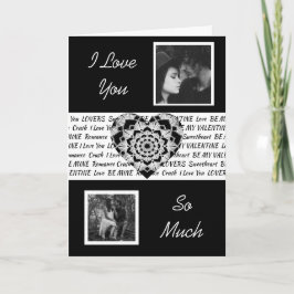 Zwart & Wit Mandala Hart Foto Valentijnsdag Kaart