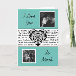 Zwart & Wit Mandala Hart Foto Valentijnsdag Kaart