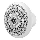Zwart-wit Mandala Keramische Knop (Rechts)