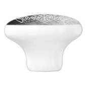 Zwart-wit Mandala Keramische Knop (Zijkant)