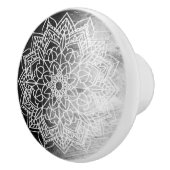 Zwart-wit Mandala Keramische Knop (Rechts)