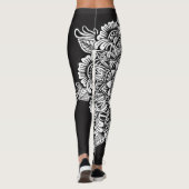 Zwart-wit Mandala Leggings (Achterkant)