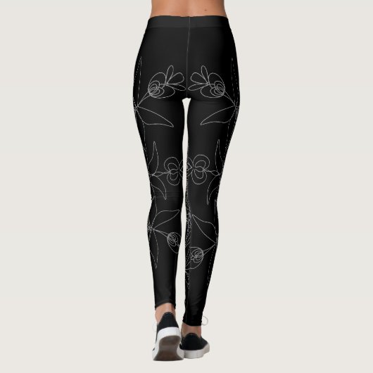 Zwart-wit Mandala Leggings (Achterkant)
