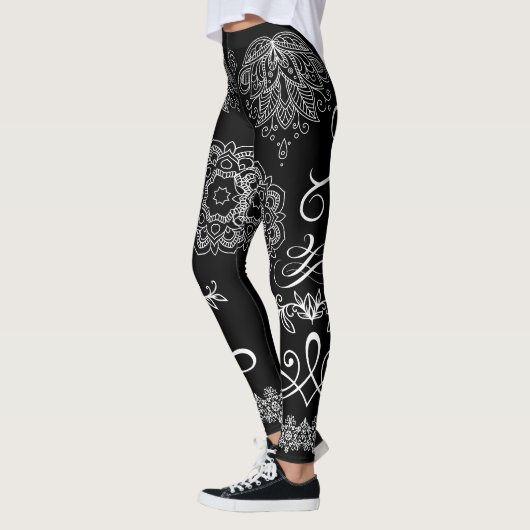 Zwart/wit Mandala Leggings (Links)