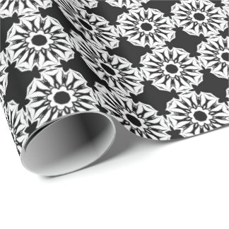 Zwart-wit Mandala lijnen Patroon 5 Cadeaupapier