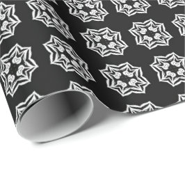 Zwart-wit Mandala lijnen Patroon 8 Cadeaupapier