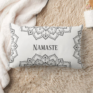 Zwart-wit Mandala Lumbar Pillow Kussen
