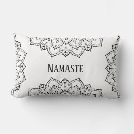 Zwart-wit Mandala Lumbar Pillow Kussen