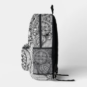 Zwart-wit Mandala Meerminnenweb Boho Chic Bedrukte Rugzak (Rechts)