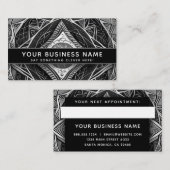 Zwart Wit Mandala Modern Elegant Professional Afsprakenkaartje (Voorkant / Achterkant)