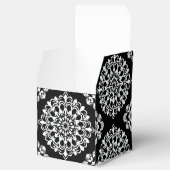 Zwart-wit Mandala-ontwerp Bedankdoosjes (Geopend)
