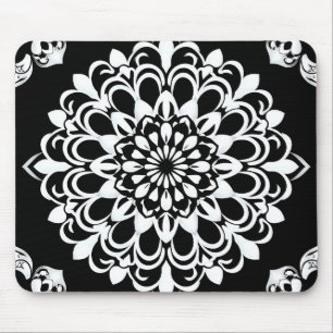 Zwart-wit Mandala-ontwerp Muismat