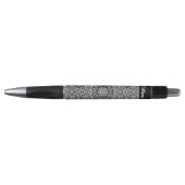 Zwart-wit Mandala Patroon Pen met Naam (Voorkant)