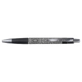 Zwart-wit Mandala Patroon Pen met Naam (Achterkant)