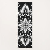 Zwart-wit mandala patroon yogamat (Voorkant)