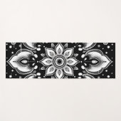 Zwart-wit mandala patroon yogamat (Voorkant (horizontaal))