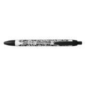 Zwart-wit Mandala Persoonlijke naam Modern Zwarte Inkt Pen (Achterkant)