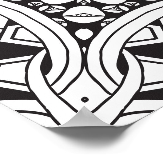 Zwart-wit Mandala Poster (Hoek)