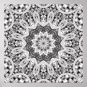 Zwart-wit Mandala Poster (Voorkant)