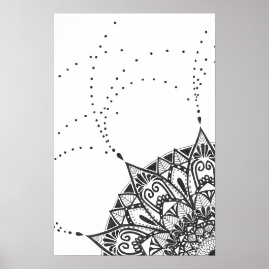 Zwart-wit mandala poster (Voorkant)