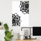 Zwart-wit Mandala Poster (Thuiskantoor)