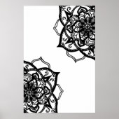 Zwart-wit Mandala Poster (Voorkant)