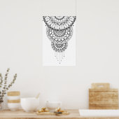 Zwart-wit mandala print (Keuken)