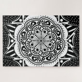 Zwart-wit Mandala Puzzle Legpuzzel (Horizontaal)