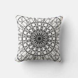 Zwart-wit Mandala Sierkussen
