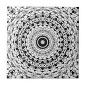 Zwart-wit Mandala Tegeltje (Voorkant)