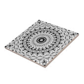 Zwart-wit Mandala Tegeltje (Zijkant)