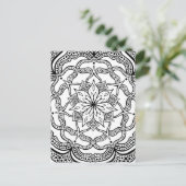 Zwart-wit Mandala Trippy Psychedelische Hippie Briefkaart (Staand voorkant)
