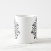 Zwart-wit Mandala Trippy Psychedelische Hippie Koffiemok (Center)