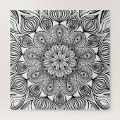 Zwart-wit Mandala Trippy Psychedelische Hippie Legpuzzel (Verticaal)