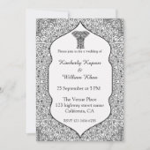 Zwart-Wit Mandala Trouw Uitnodiging (Voorkant)