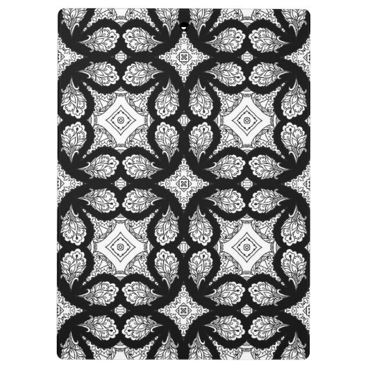 Zwart-wit Mandala Zen Gepersonaliseerd Klembord (Achterkant)