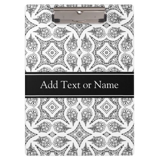 Zwart-wit Mandala Zen Gepersonaliseerd Klembord (Voorkant)