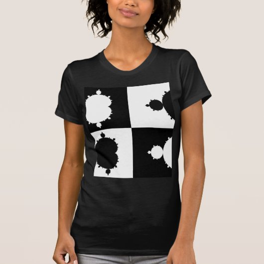 Zwart-wit Mandelbrot T-shirt (Voorkant)