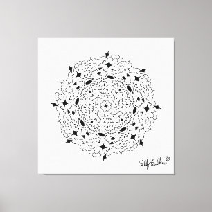 Zwart-wit Mandella Canvas Afdruk