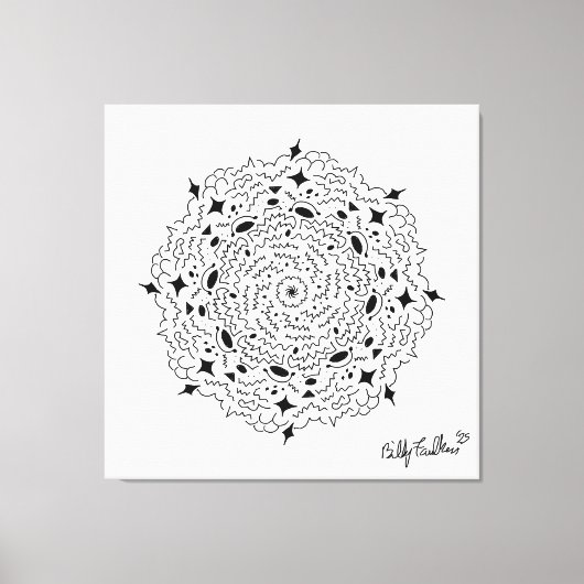 Zwart-wit Mandella Canvas Afdruk (Voorkant)