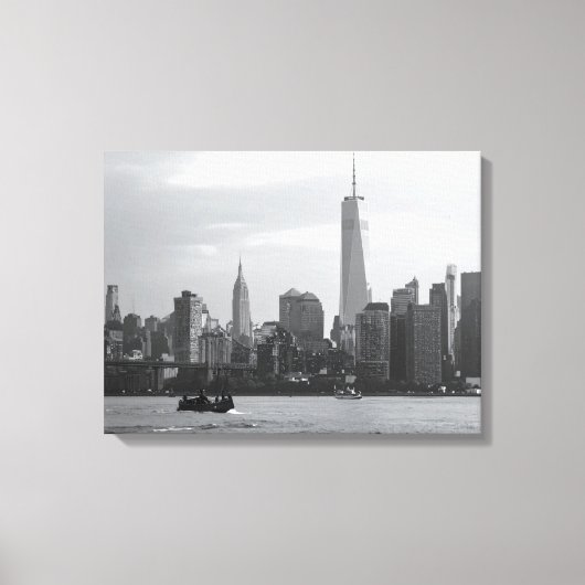 Zwart-wit Manhattan Canvas Afdruk (Voorkant)